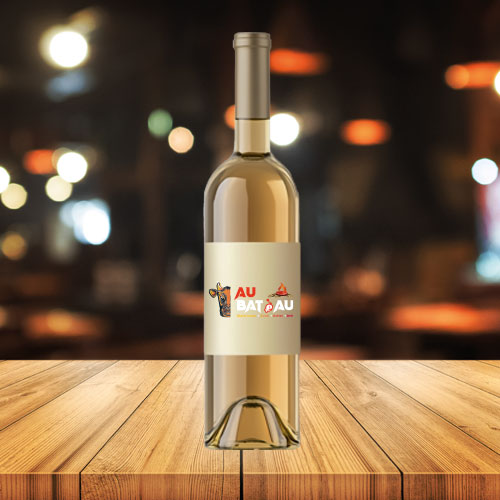 Photo Bputeille de Vin Blanc Logo Au Bateau