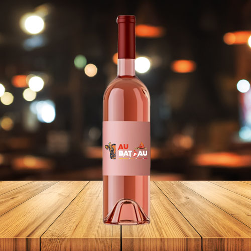 Photo Bputeille de Vin Rosé Logo Au Bateau
