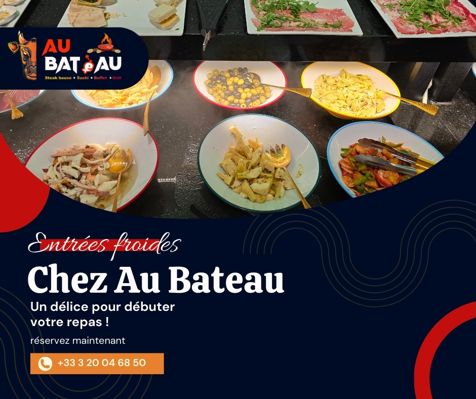 Photo buffet Entrées Froides Restaurant Au Bateau Villeneuve d'Ascq